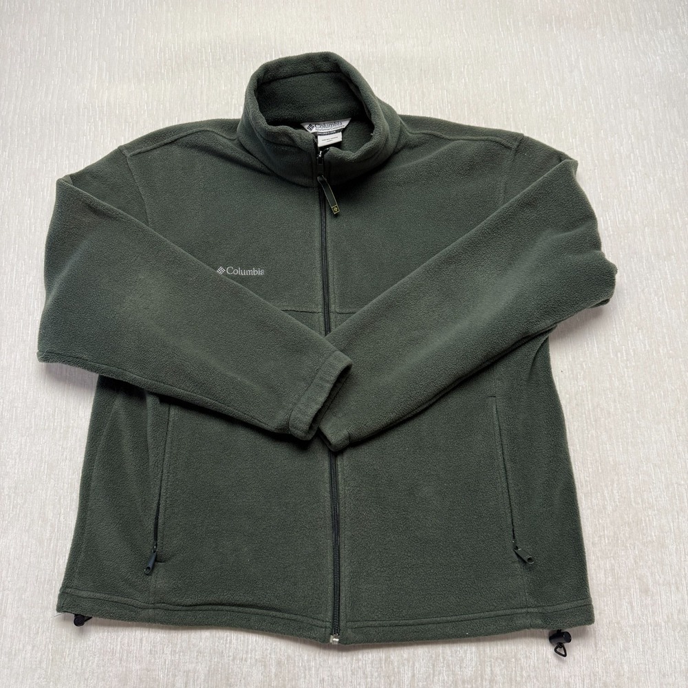 Columbia Steens Mountain Fleece Full Zip Jacket Mens Large Green WM6113 Outdoor